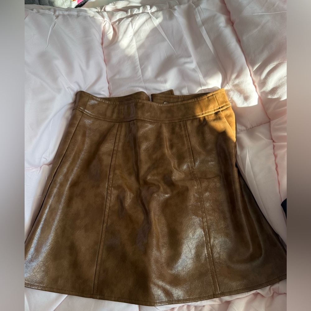 Brown Leather Skirt